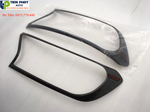 Ốp viền đèn trước Ford Ranger - Đồ chơi phụ kiện cho Ford Ranger bằng vật liệu carbon