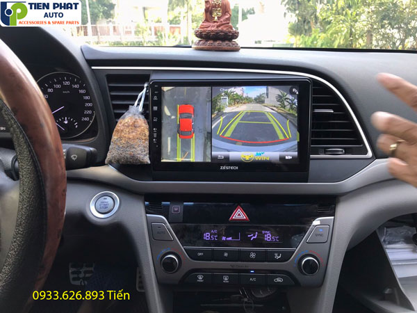 Màn hình DVD Android cắm sim 4G tích hợp camera 360 độ cho Hyundai Elantra