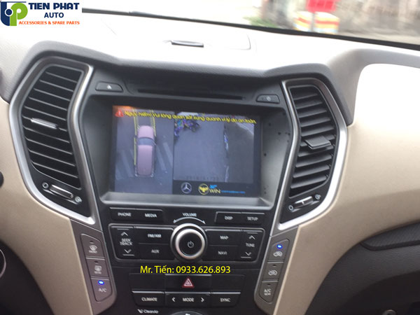 Lắp đặt camera 360 độ Owin 3D cho Hyundai Santafe uy tín