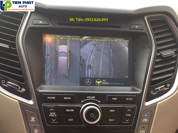 Lắp đặt camera 360 độ Owin 3D cho Hyundai Santafe uy tín tại Tiến Phát Auto