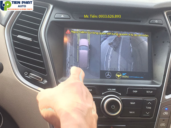 Lắp đặt camera 360 độ Owin 3D cho Hyundai Santafe uy tín tại Tiến Phát Auto