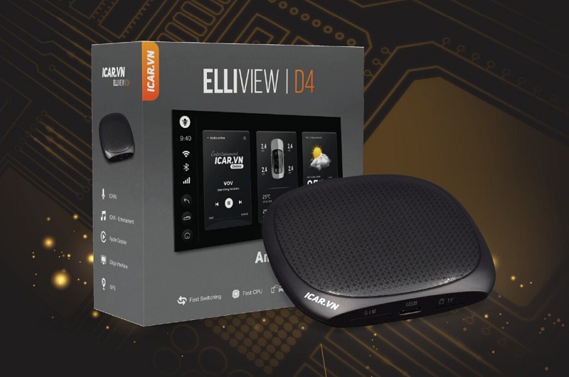Hình ảnh bộ sản phẩm Android Auto Box Elliview D4 vừa ra mắt