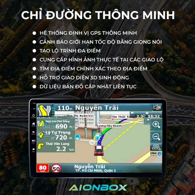 Aion Box hỗ trợ tìm chỉ dẫn đường thông minh và tiện lợi