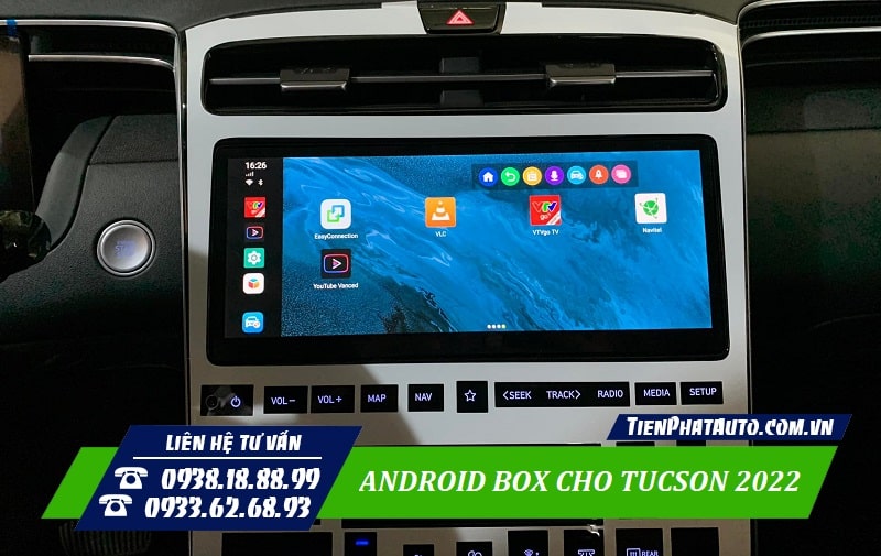 Giao diện hoàn toàn mới sau khi kết nối Android Box với DVD zin