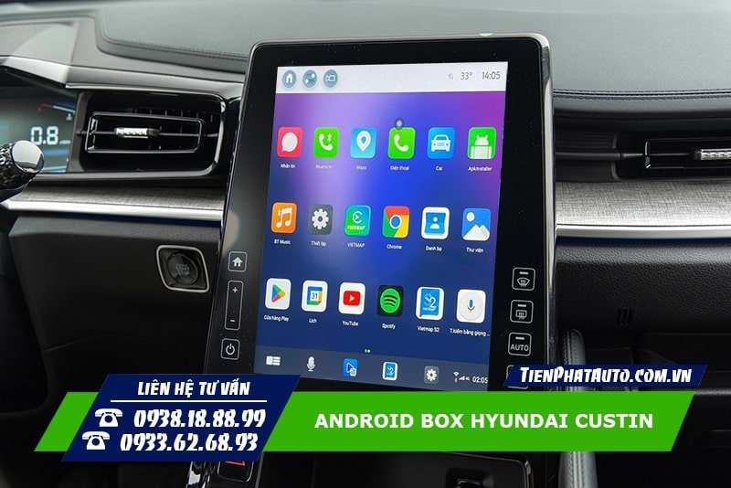 Android Box cho xe Hyundai Custin giúp màn hình zin có nhiều chức năng hơn