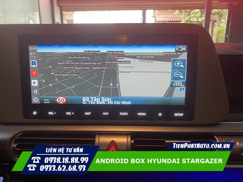 Android Box Hyundai Stargazer giúp xem chỉ đường và cảnh báo giao thông