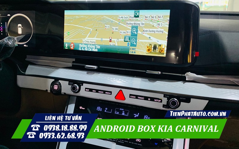 Android Box Kia Carnival tích hợp phần mềm chỉ đường thông minh