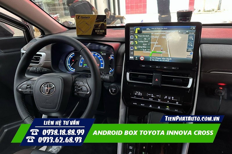 Android Box cho Innova Cross giúp xem chỉ đường, cảnh báo giao thông