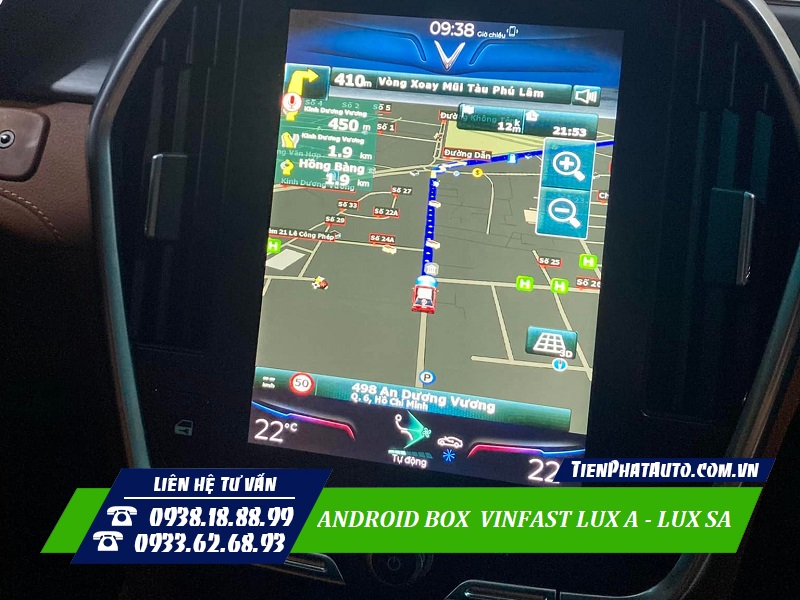 Android Box Vinfast Lux tích hợp hỗ trợ chỉ dẫn đường thông minh
