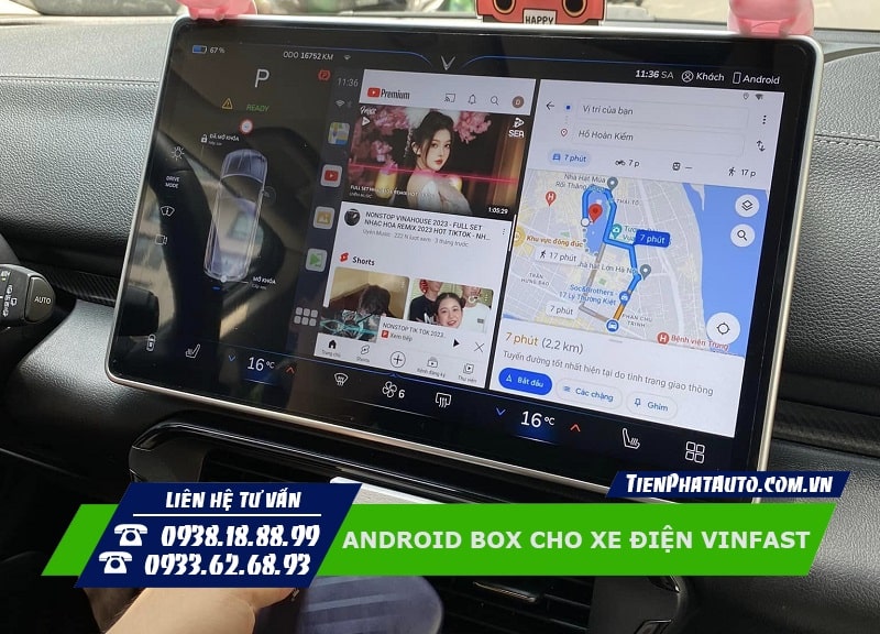 Android Box cho xe điện Vinfast tích hợp điều khiển giọng nói thông minh