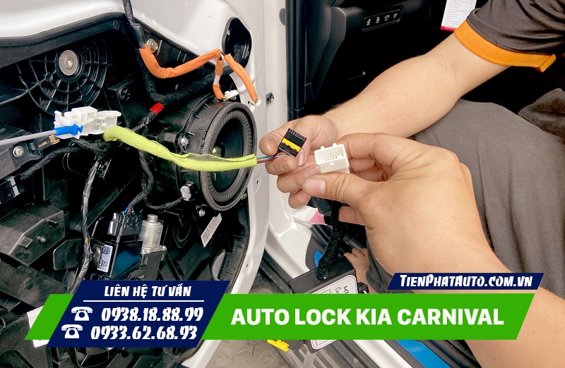 Auto Lock Kia Carnival lắp đặt hoàn toàn cắm giắc zin 100%