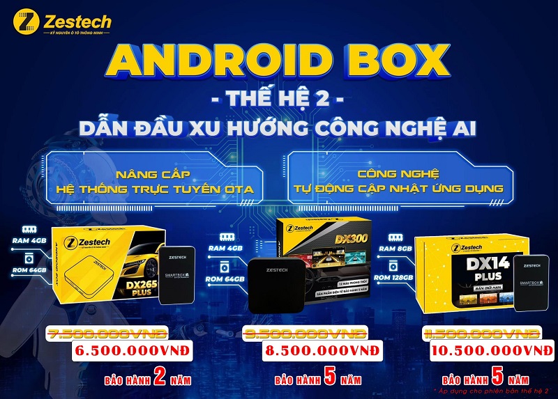 Bảng giá Android Box Zestech chính hãng cho xe ô tô