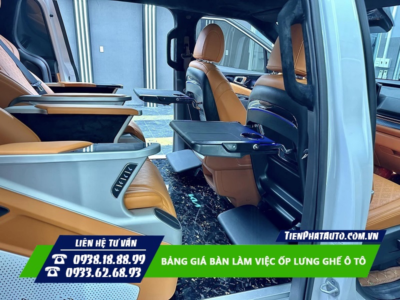 Bàn làm việc ốp lưng ghế ô tô được thiết kế chắc chắn, chịu lực tốt