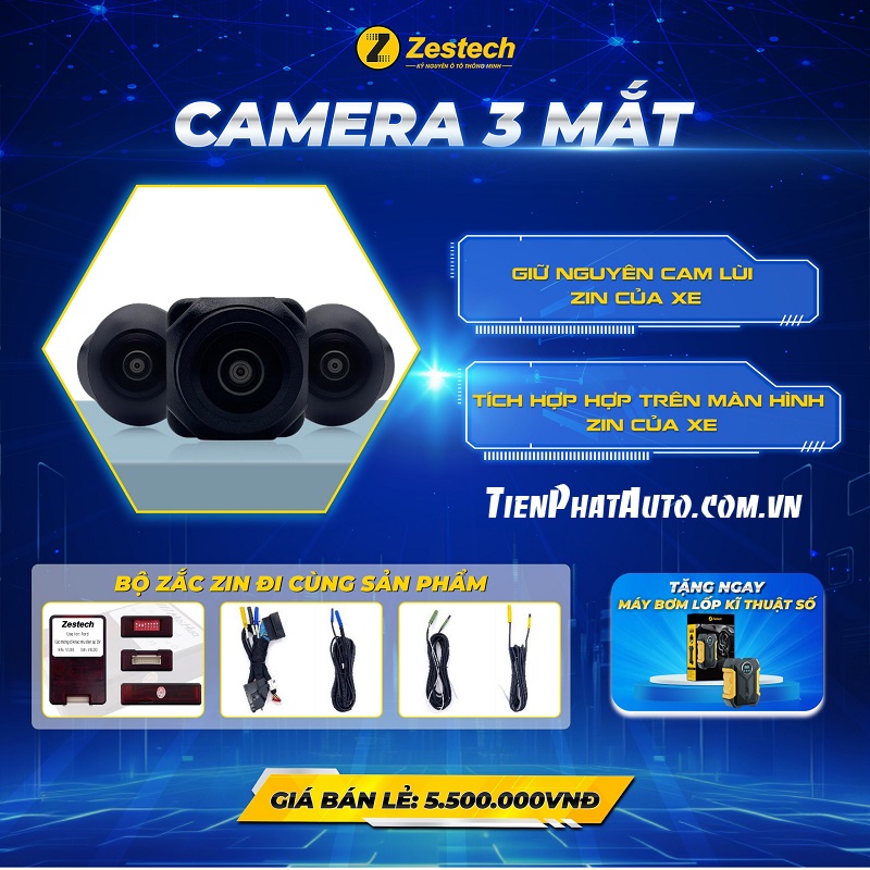 Bảng giá camera 3 mắt Zestech chính hãng cho xe ô tô