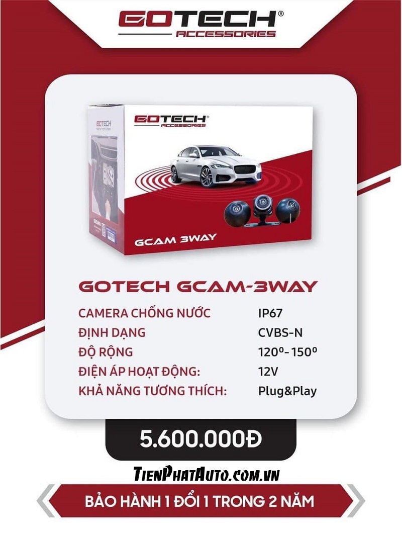 Bảng giá lắp camera 3 mắt Gotech GCAM-3WAY chính hãng