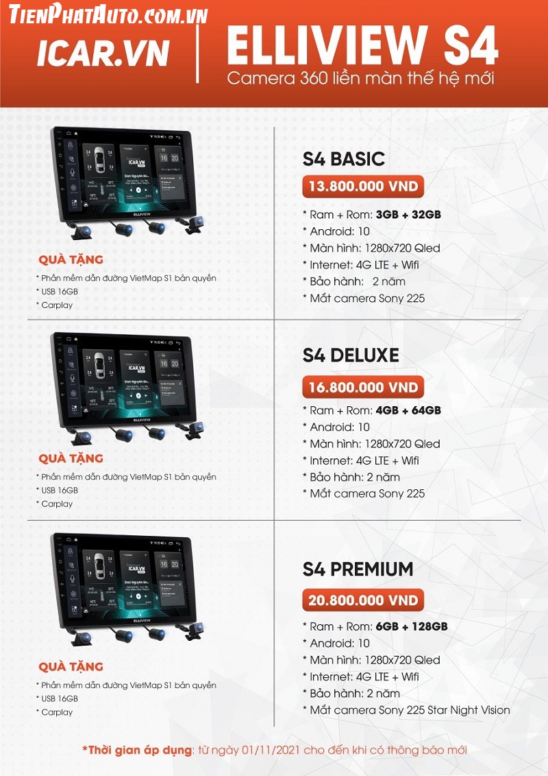 Bảng giá màn hình Elliview S4 liền camera 360 mới nhất 2022