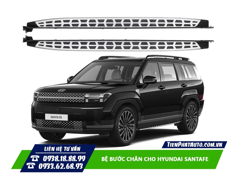 Bệ bước chân cho Hyundai Santafe 2024 - 2025 giúp lên xuống xe dễ dàng