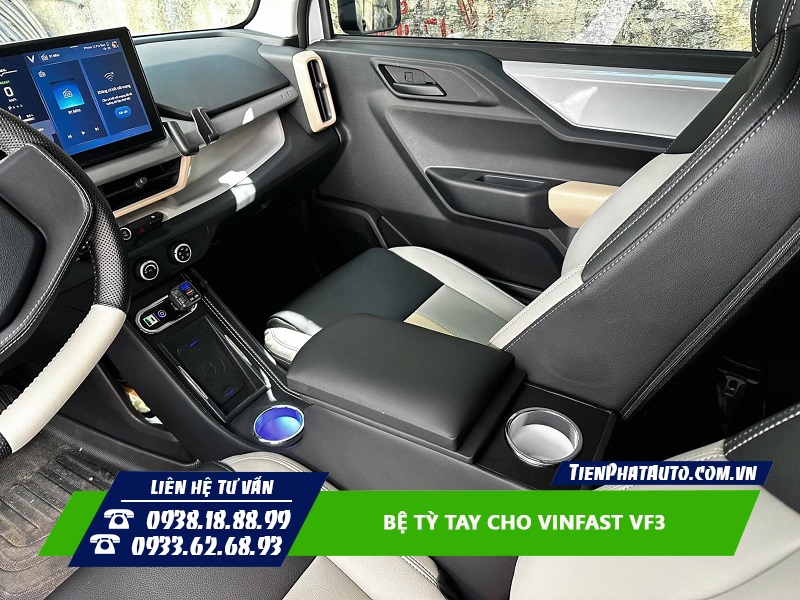 Mẫu bệ tỳ tay yên ngựa lắp cho Vinfast VF3 kiểu 1