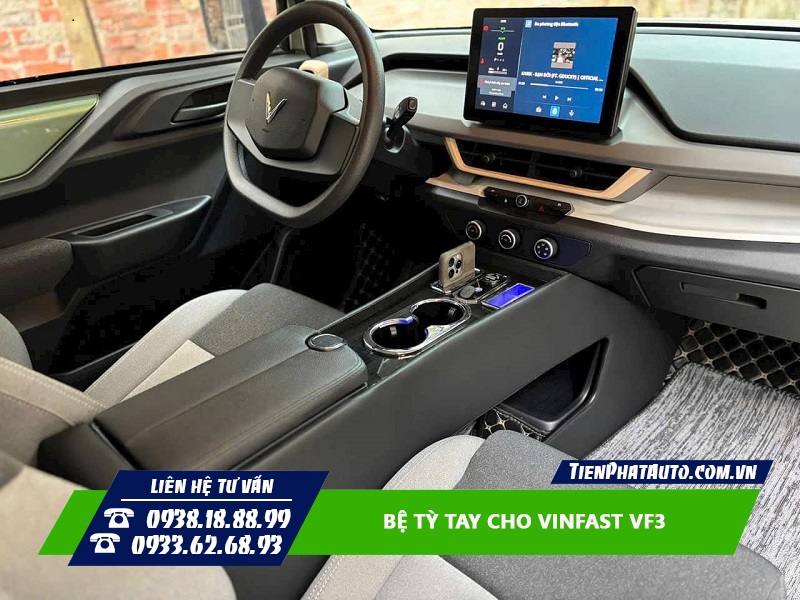 Mẫu bệ tỳ tay yên ngựa lắp cho Vinfast VF3 kiểu 2