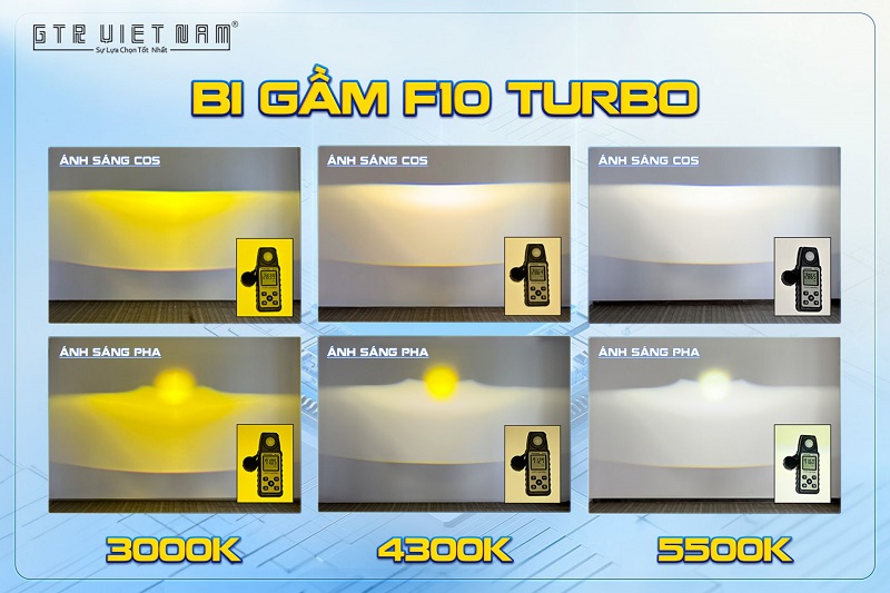 F10 Turbo có 3 nhiệt màu sáng để khách hàng tùy chọn sử dụng