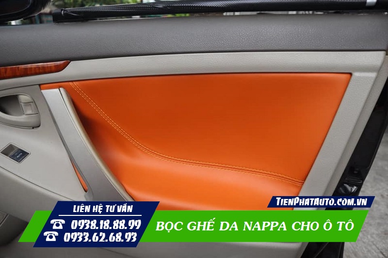 Phần tappi cửa được bọc lại phần da chất liệu Nappa