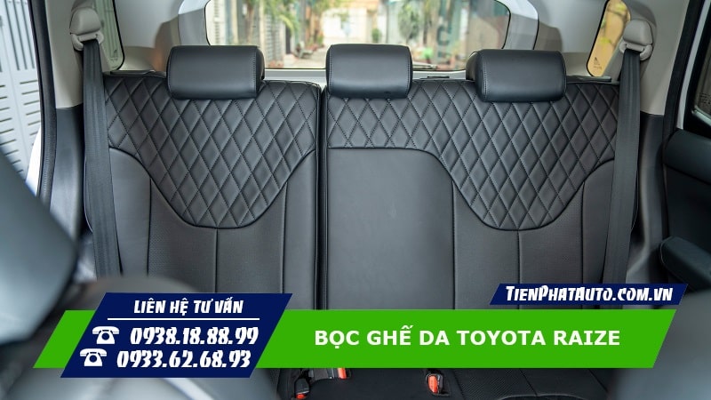 Hình ảnh sau khi bọc ghế da Toyota Raize hàng ghế sau