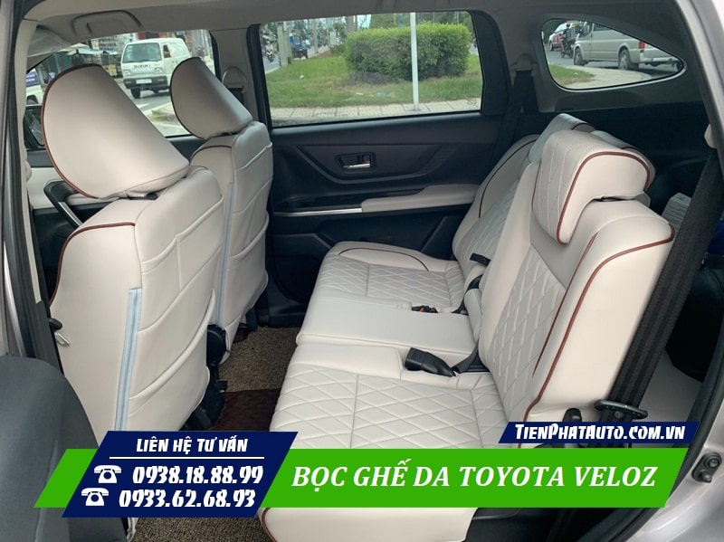 Bọc ghế da Veloz mang lại cảm giác ngồi êm ái và thoải mái