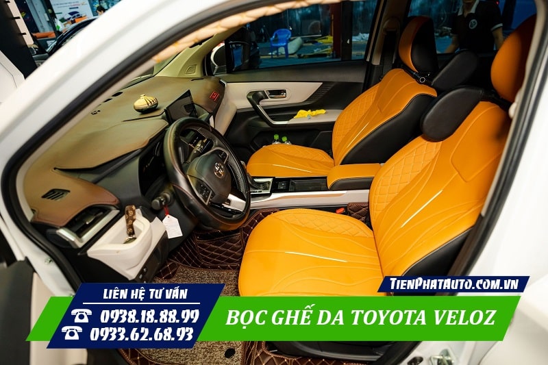 Hình ảnh bọc ghế da Toyota Veloz hàng ghế tài và phụ