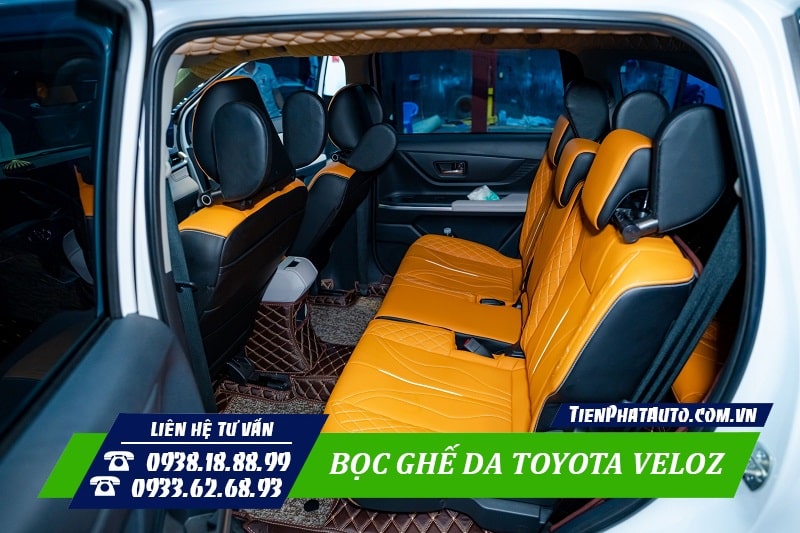 Hình ảnh bọc ghế da Toyota Veloz hàng 2 phía sau xe
