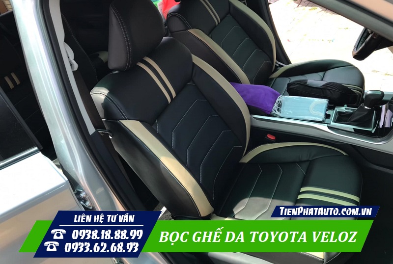 Bọc ghế da Toyota Veloz Cross 2022 giúp tăng sự sang trọng nội thất xe