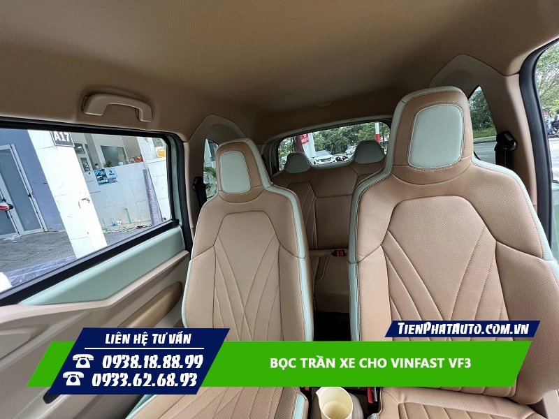 Tiến Phát Auto chuyên bọc trần cho xe điện Vinfast VF3