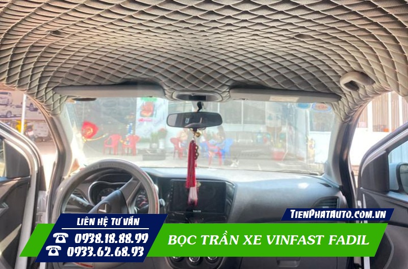 Hình ảnh trần xe Vinfast Fadil bọc chất liệu loại 5D