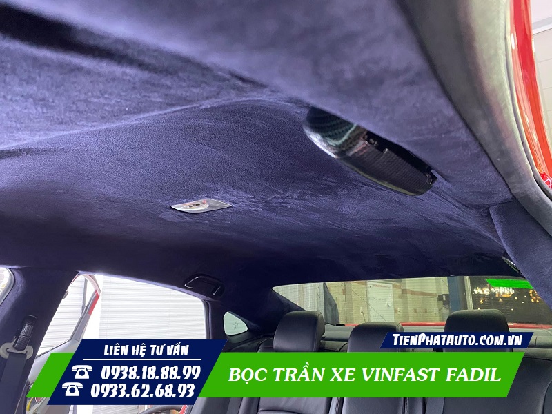 Hình ảnh chất liệu loại bọc trần da lộn cao cấp