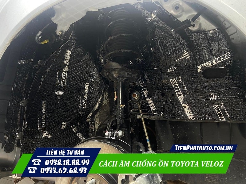 Vị trí dán cách âm chống ồn cho Toyota Veloz Cross ở phần hốc bánh xe