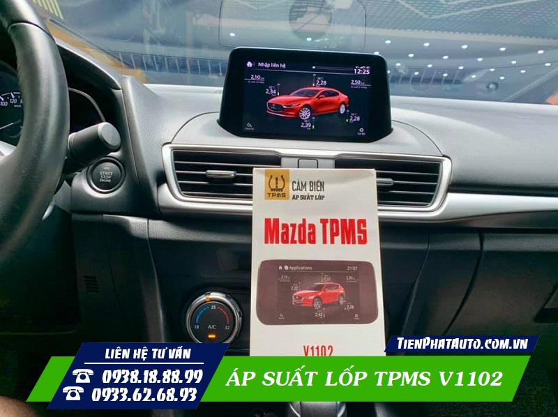 TPMS V1102 giúp kiểm soát được nhiệt độ và áp suất 4 lốp xe