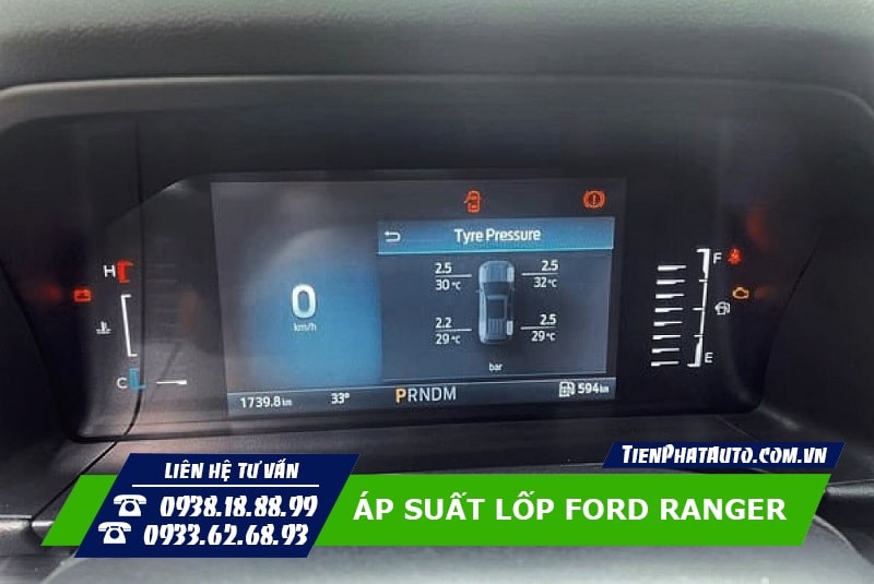 Cảm biến áp suất lốp Ford Ranger 2023 loại zin tích hợp đồng hồ ODO