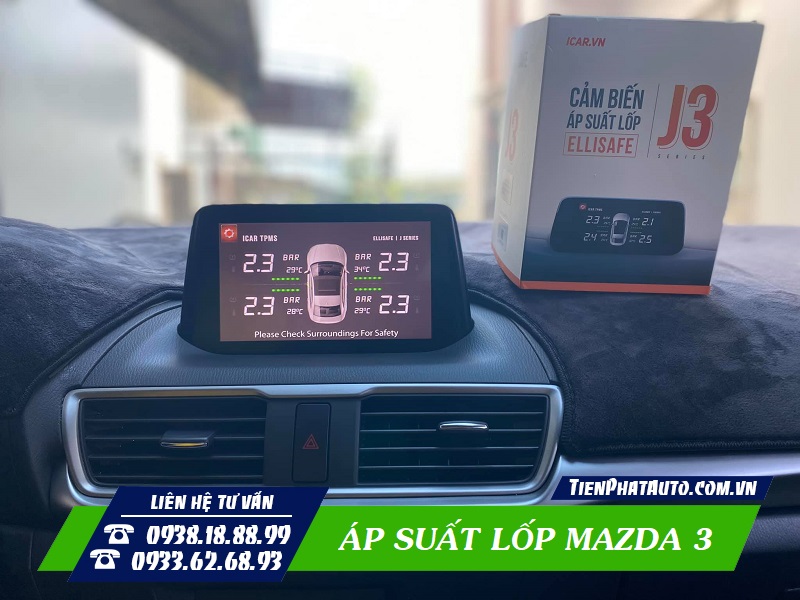 Cảm biến áp suất lốp Mazda 3 tích hợp màn hình DVD zin