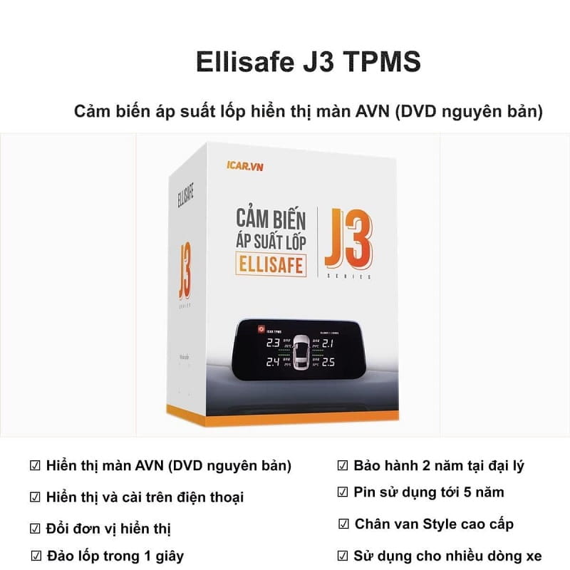 Cảm biến áp suất lốp Mazda 6 tích hợp DVD zin Ellisafe J3