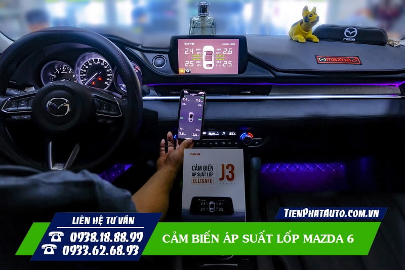 Áp suất lốp Mazda 6 tích hợp DVD và xem được trên điện thoại