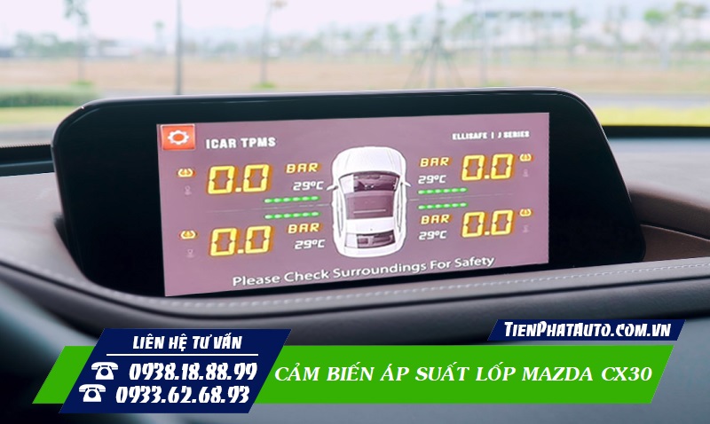 Áp suất lốp giúp kiểm soát tình trạng nhiệt độ và áp suất lốp xe dễ dàng