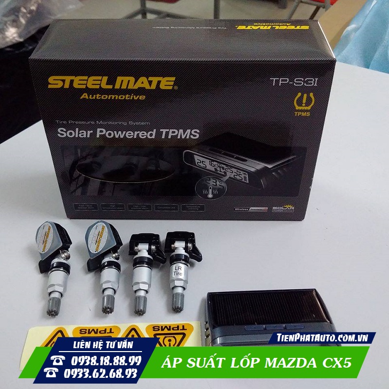 Cảm biến áp suất lốp Mazda CX5 tích hợp màn hình đặt taplo