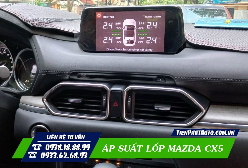 Áp suất lốp giúp dễ dàng kiểm soát nhiệt độ và áp suất 4 lốp xe