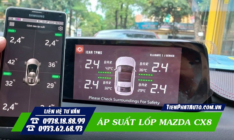 Áp suất lốp có thể tích hợp xem trên điện thoại dễ dàng