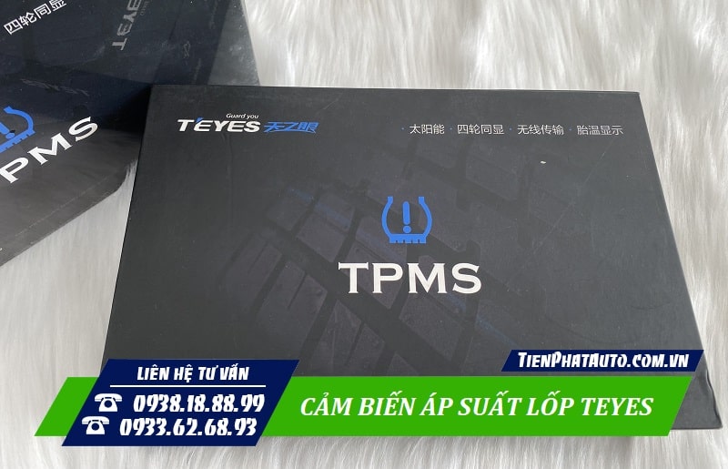 Bộ cảm biến áp suất lốp TEYES loại năng lượng mặt trời đặt taplo xe