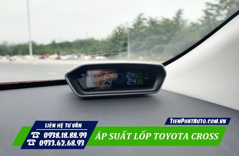 Cảm biến áp suất lốp Toyota Cross loại màn hình rời đặt taplo xe