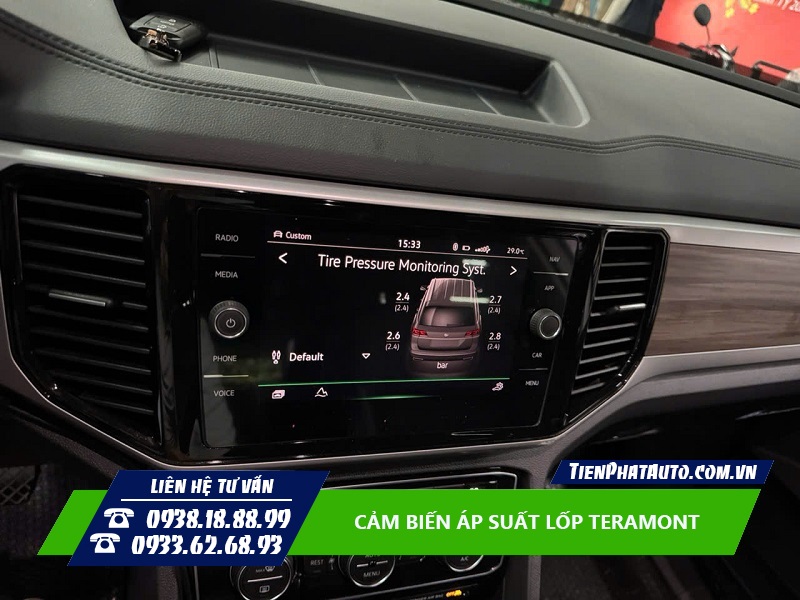 Cảm biến áp suất lốp Volkswagen Teramont giúp giám sát lốp xe hiệu quả