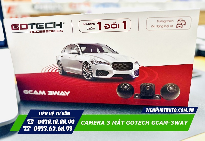 Camera 3 mắt Gotech giúp hỗ trợ quan sát lái xe tốt hơn