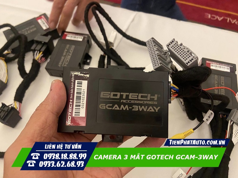Hệ thống camera 3 mắt Gotech lắp đặt hoàn toàn cắm giắc 100%