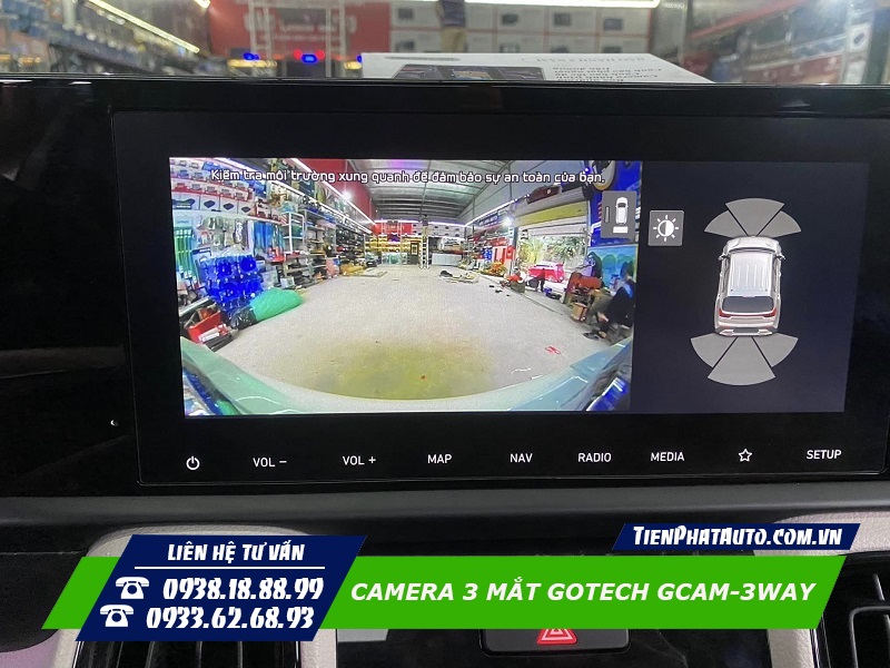 Hình ảnh camera hiển thị quan sát phía trước xe