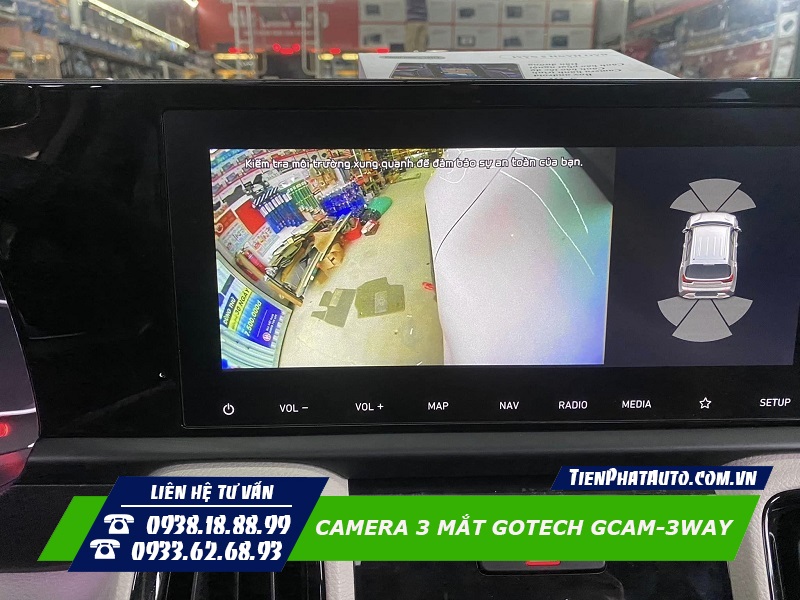 Hình ảnh camera hiển thị quan sát phía trước bên trái xe